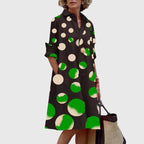 Valencia | Women’s Poplin Button-Front A-Line Swing Shirt Dress