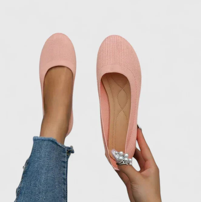 Margot | Orthopedic Breathable Woven Knit Slip-On Ballet Flats