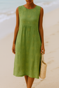 Maribel | Sleeveless Embroidered Midi Dress