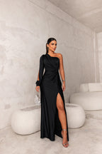 Valencia | One-Shoulder Satin Evening Gown
