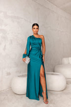 Valencia | One-Shoulder Satin Evening Gown
