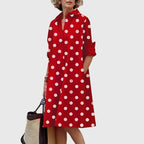 Valencia | Women’s Poplin Button-Front A-Line Swing Shirt Dress