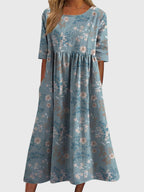 Dahlia | Women’s Botanical Print Empire Waist Pocket Midi Dress