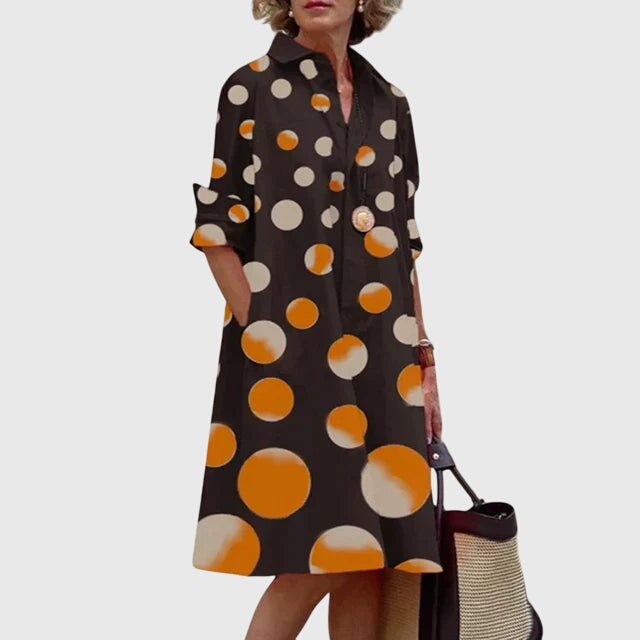 Valencia | Women’s Poplin Button-Front A-Line Swing Shirt Dress