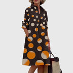 Valencia | Women’s Poplin Button-Front A-Line Swing Shirt Dress