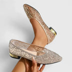 Celeste | Women’s Embroidered Lace Pointed-Toe Low Heel Flats