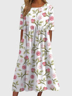 Dahlia | Women’s Botanical Print Empire Waist Pocket Midi Dress