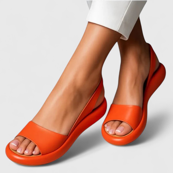 Aria | Women’s Leather Peep-Toe Slingback Flatform Sandals