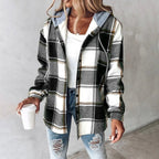 Sandie | Check Casual Hooded Jacket