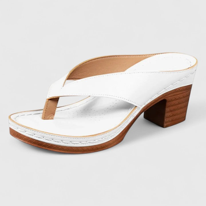 Sierra | Women’s Orthopedic Thong Platform Wooden Block Heel Sandals