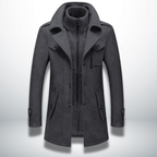 Men’s Double Layer Wool Blend Overcoat