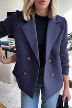Women’s Knit Sleeve Blazer Jacket – Smart Casual Tailored Fit
