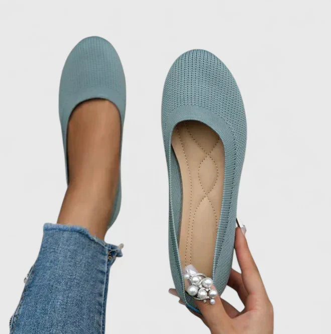 Margot | Orthopedic Breathable Woven Knit Slip-On Ballet Flats