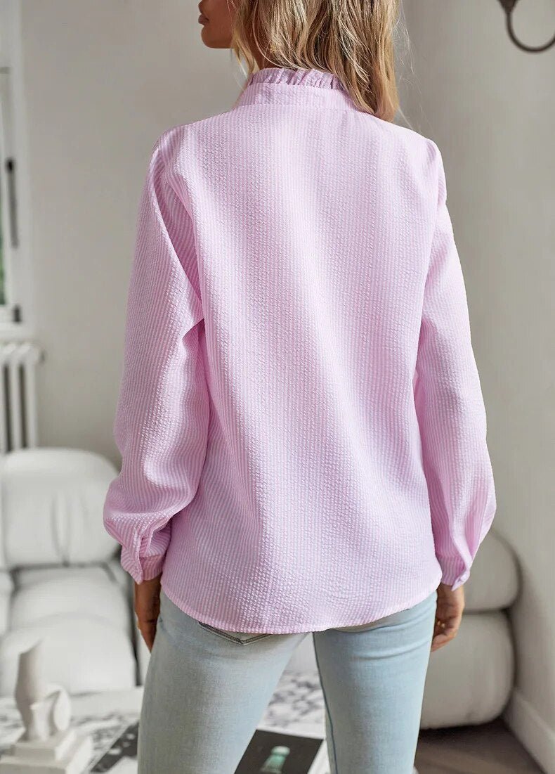 Delina | Ruffled Button-Up Blouse
