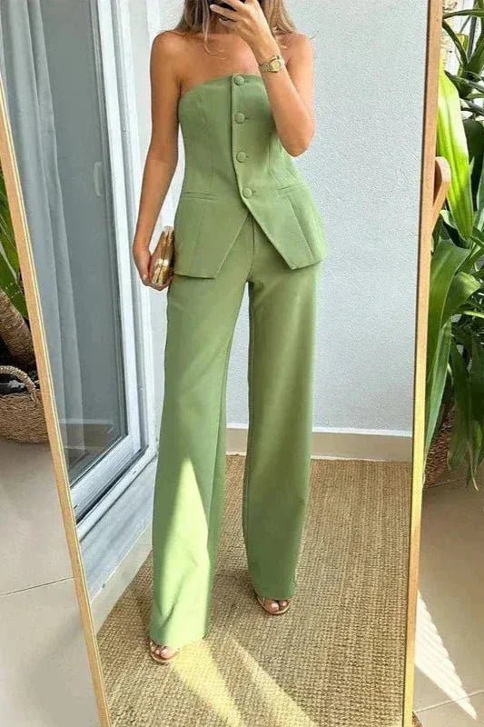 Virelle | Strapless Tailored Two-Piece Set