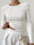 Bronte | Elegant Ribbed Top With Seam Accents