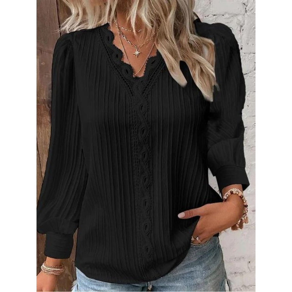 Celestine | Elegant Lace Detail Blouse
