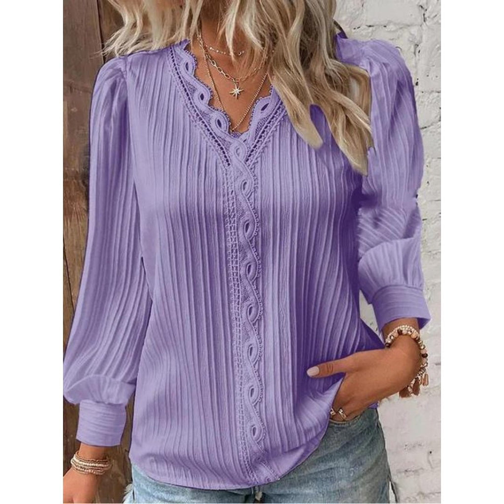 Celestine | Elegant Lace Detail Blouse