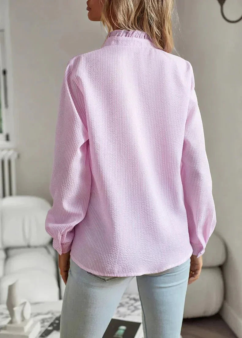 Isolde | Feminine Ruffle Button Blouse