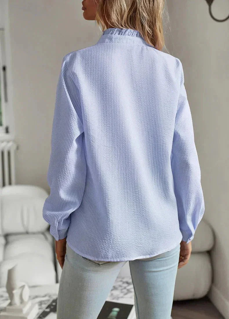 Isolde | Feminine Ruffle Button Blouse
