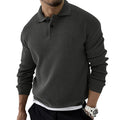 Men’s Textured Polo Collar Sweater