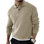 Men’s Textured Polo Collar Sweater