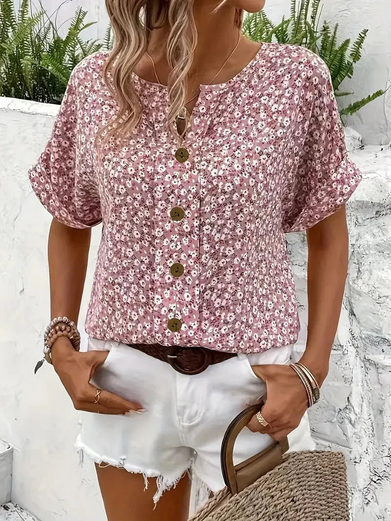 Claire | Floral Button-Up Top