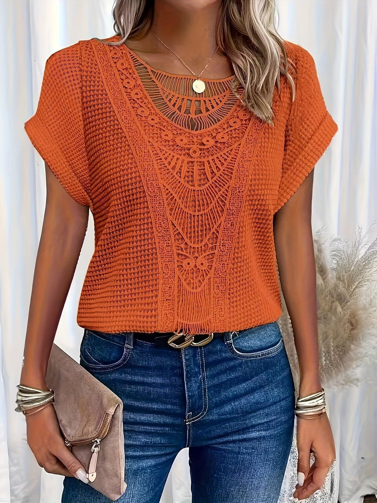 Clio | Knitted Top with Intricate Detailing