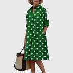 Valencia | Women’s Poplin Button-Front A-Line Swing Shirt Dress