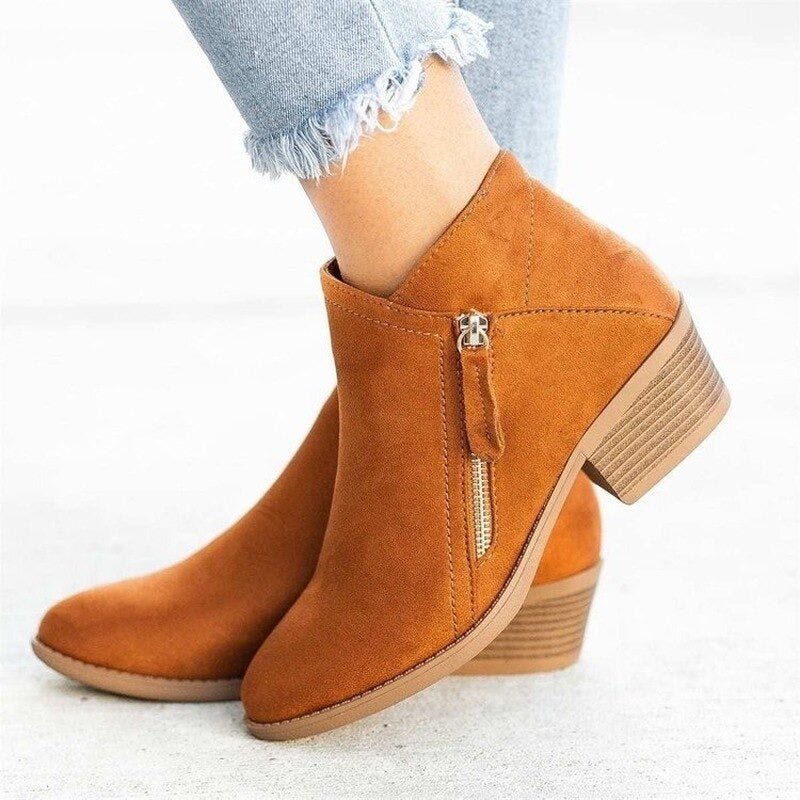 Danika | Dual-Zip Block Heel Boots