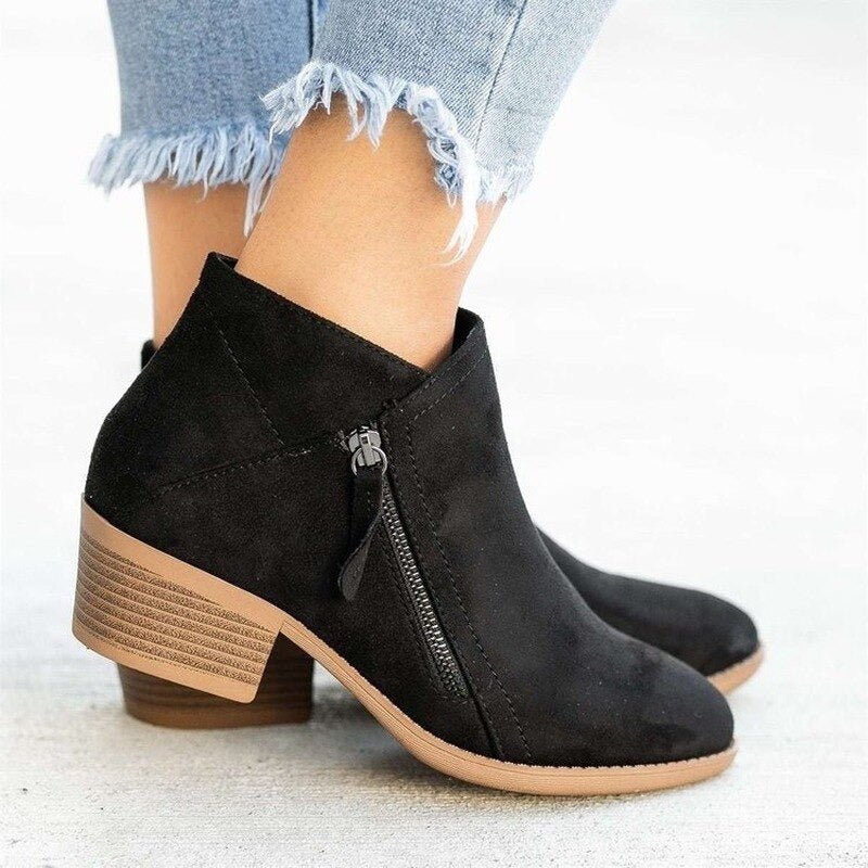 Danika | Dual-Zip Block Heel Boots