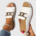 Camilla | Orthopedic Metallic Buckle Open-Toe Slip-On Slide Sandals