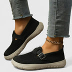 Nora | Orthopedic Buckle Strap Knit Mary Jane Slip-On Sneakers