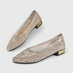 Celeste | Women’s Embroidered Lace Pointed-Toe Low Heel Flats