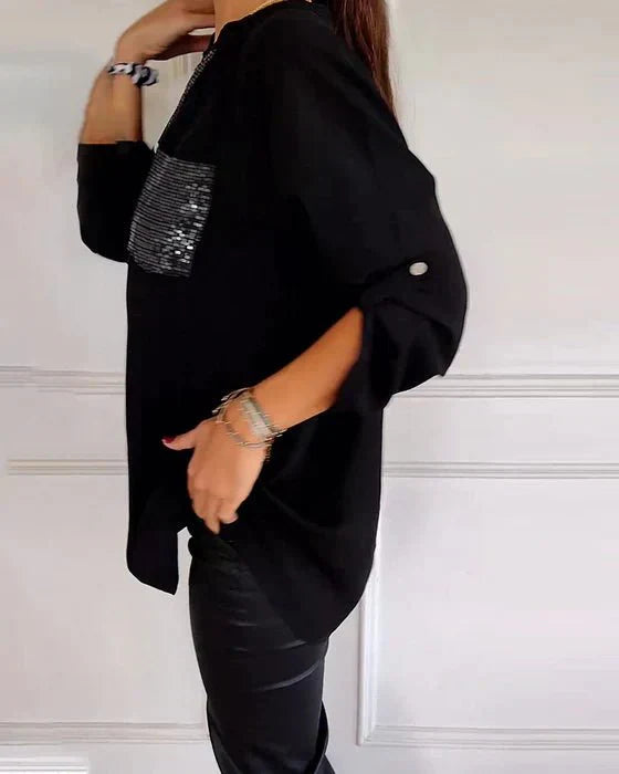 Isabeau | Chic Sequin Detail Blouse
