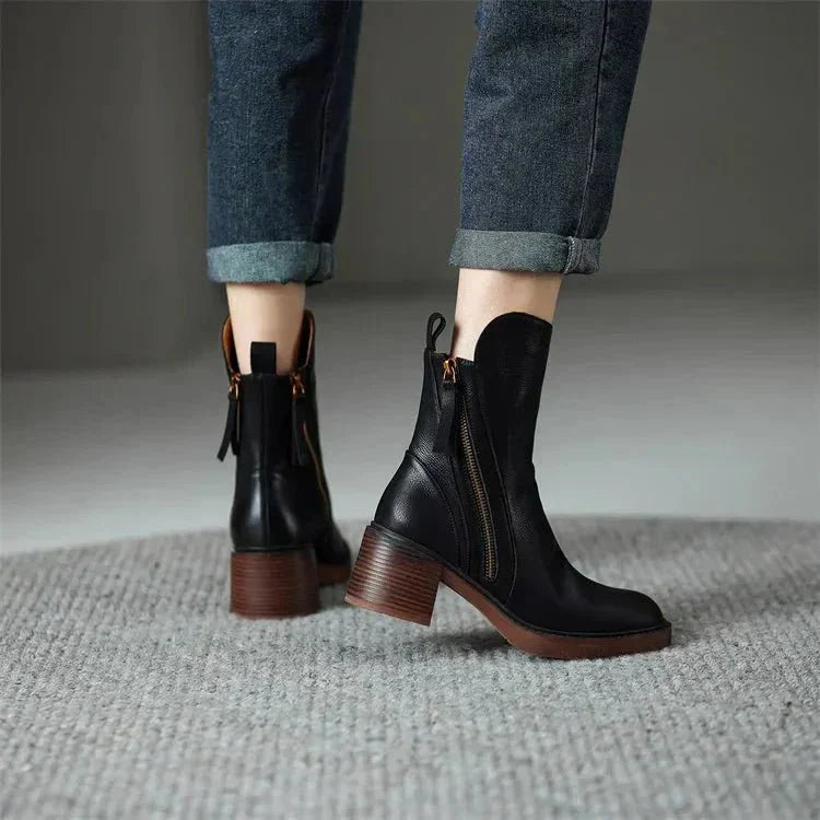 Women’s Comfortable Leather Ankle Boots – Everyday Support