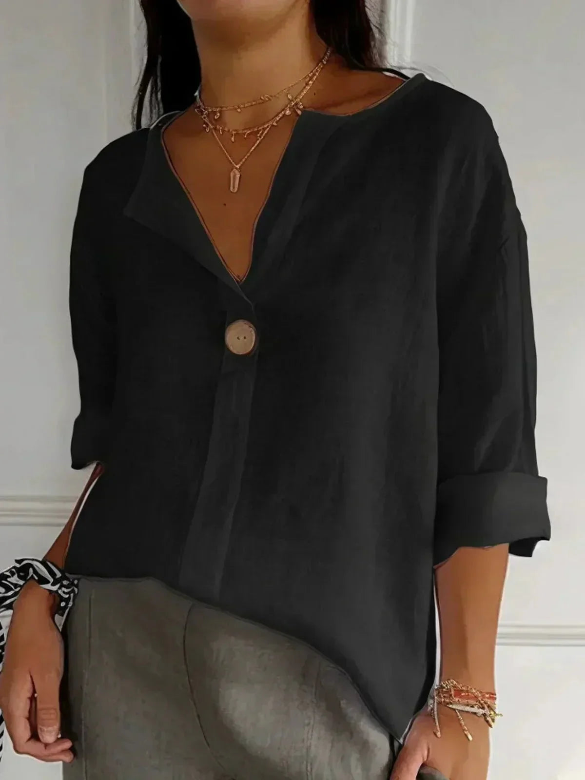 Elowen | V-Neck Casual Blouse