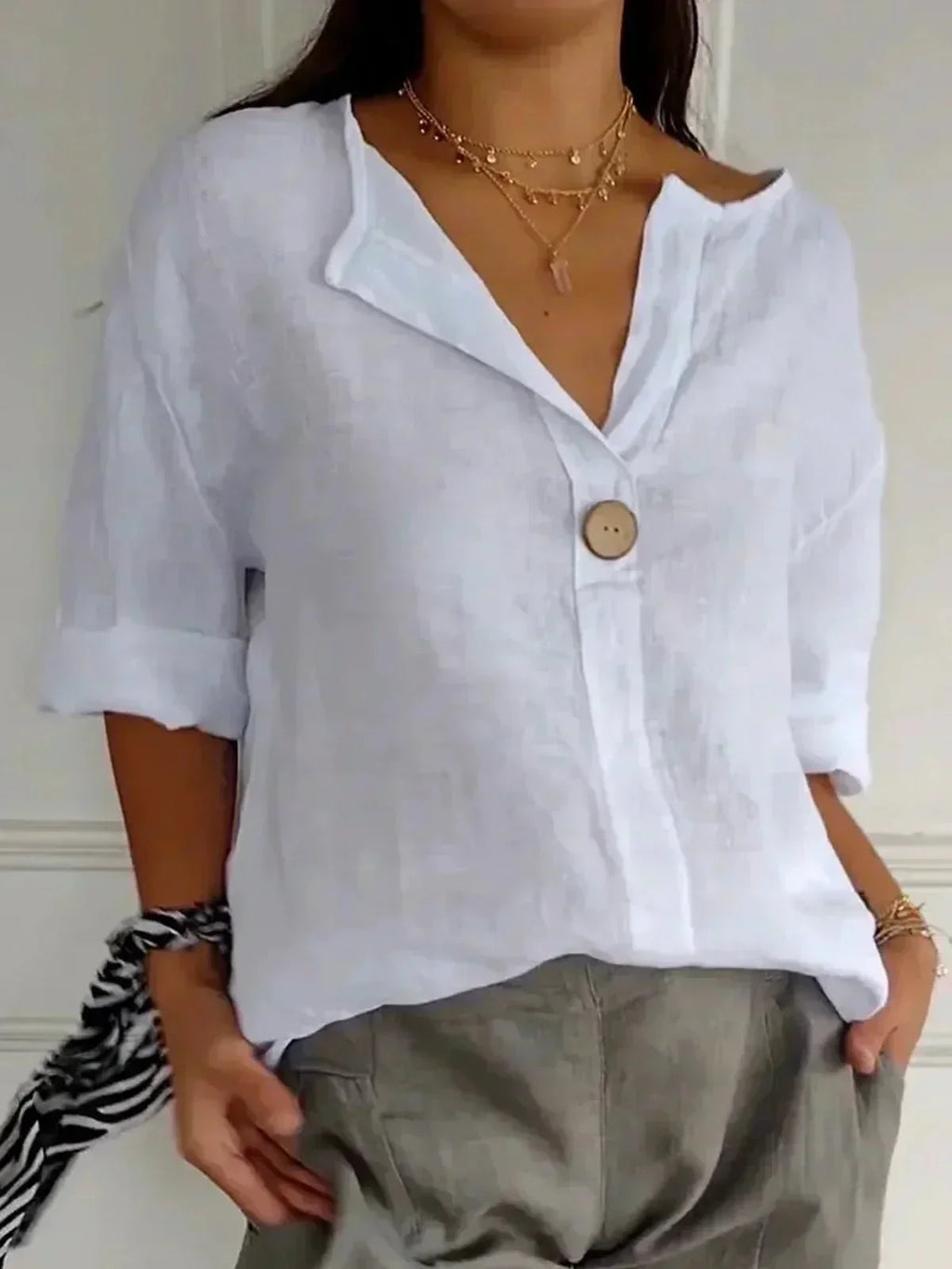 Elowen | V-Neck Casual Blouse