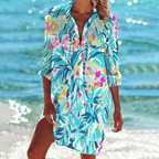 Kaelina | Lightweight Button Beach Cover-Up