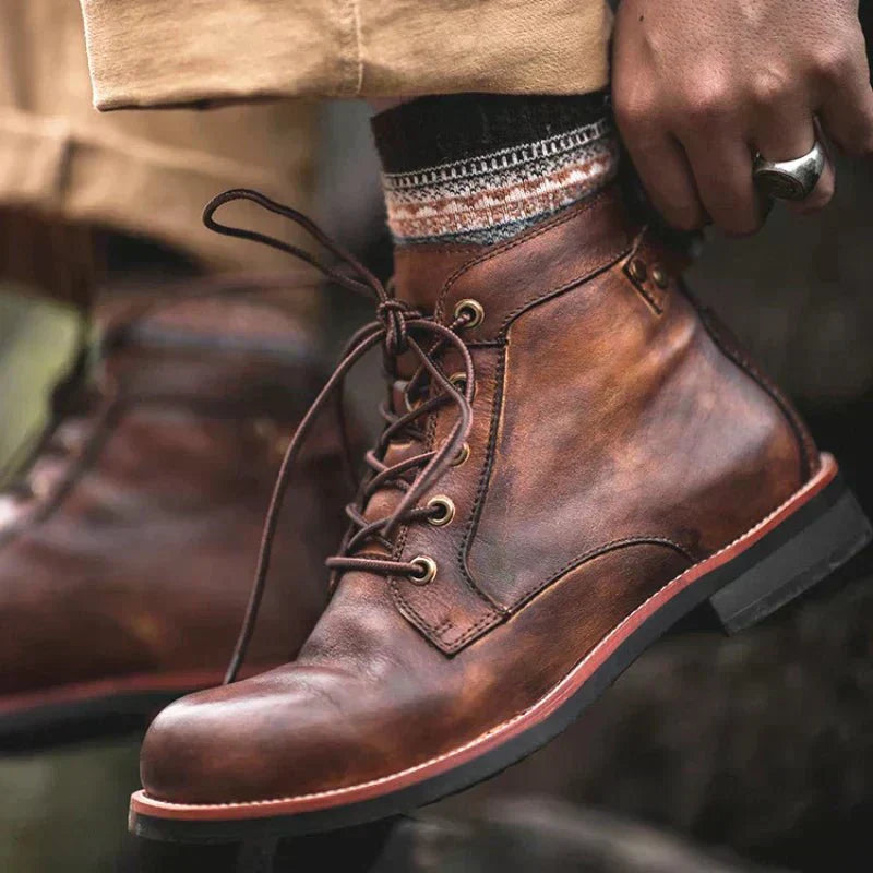Men’s Vintage Leather Ankle Boots