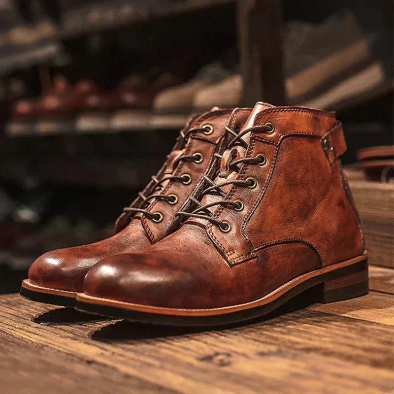 Men’s Vintage Leather Ankle Boots