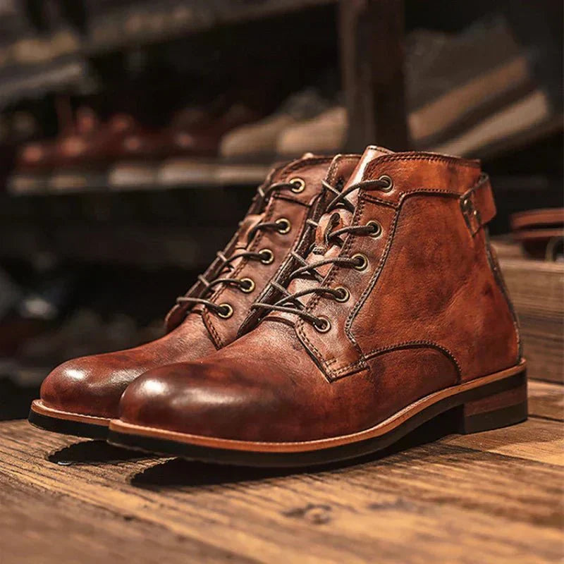 Men’s Vintage Leather Ankle Boots