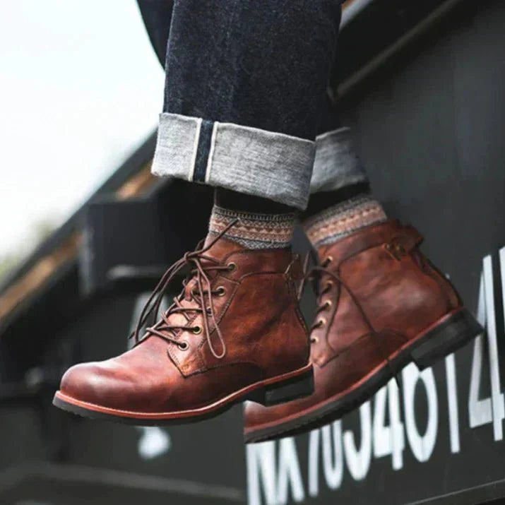 Men’s Vintage Leather Ankle Boots