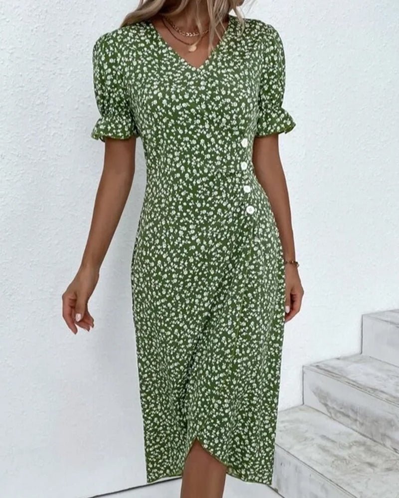 Isolde | Floral V-Neck Dress
