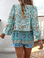 Maelis | Floral Boho Peasant Blouse