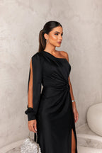 Valencia | One-Shoulder Satin Evening Gown