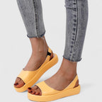 Aria | Women’s Leather Peep-Toe Slingback Flatform Sandals