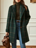 Rowan | Women’s Windowpane Plaid Wool Blend Tailored Car Coat