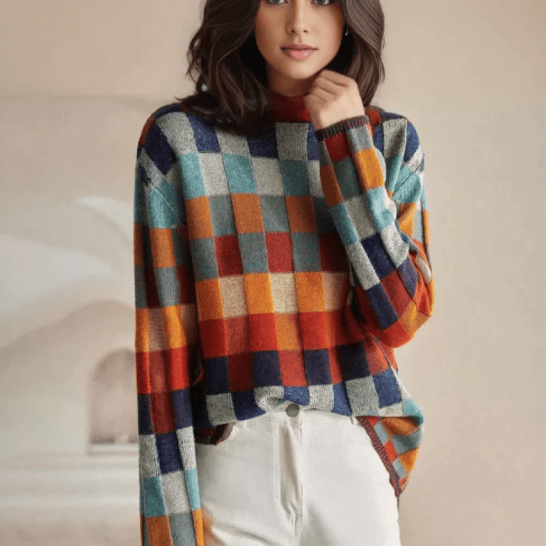 Kate - Couture patchwork turtleneck