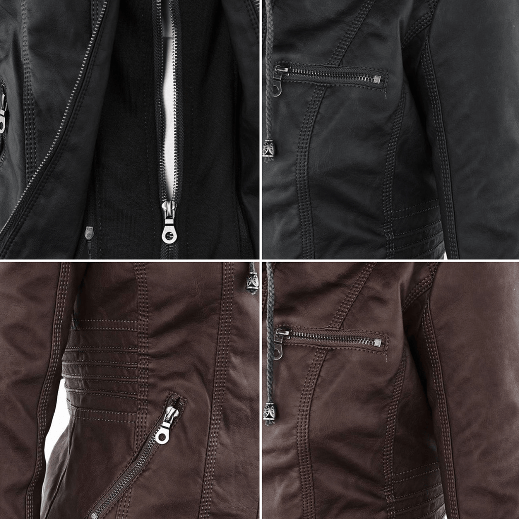 Kirra | Waterproof Hooded Faux Leather Jacket